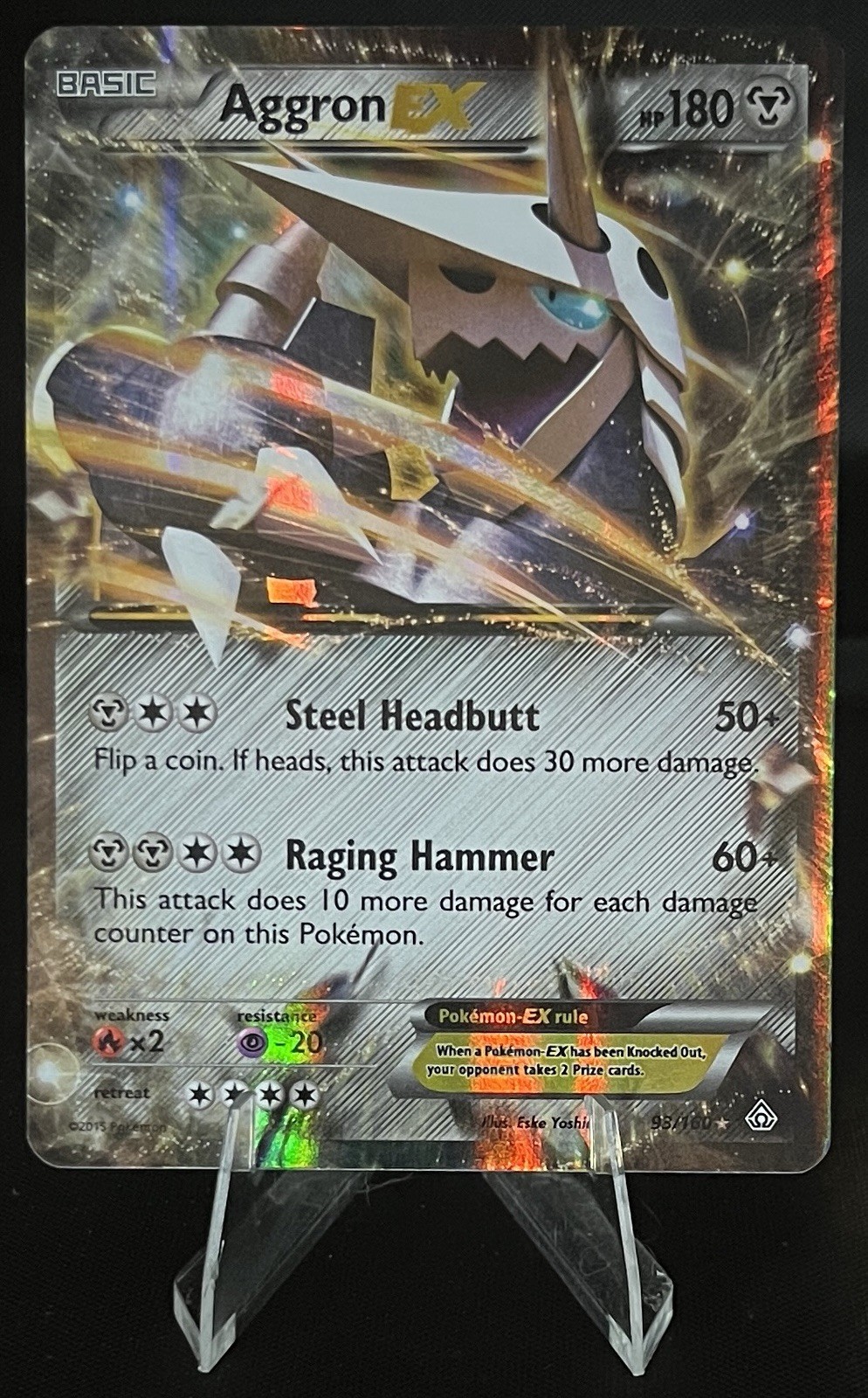MP Aggron EX 93/160 Holo XY Primal Clash Authentic Pokemon Card