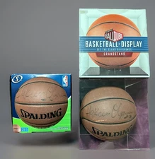 Autographed Hakeem Olajuwon Spalding Basketball (Quantity 2) Houston Rockets