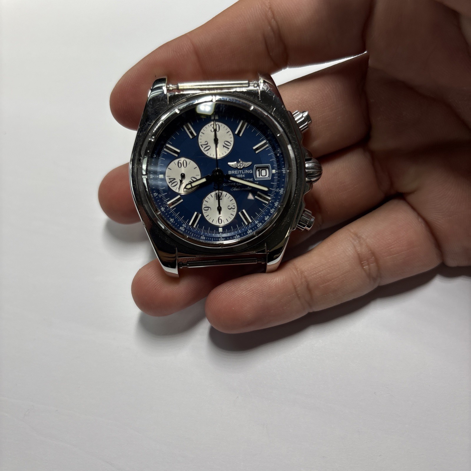Breitling evolution head only blue dial nice blue… - image 1