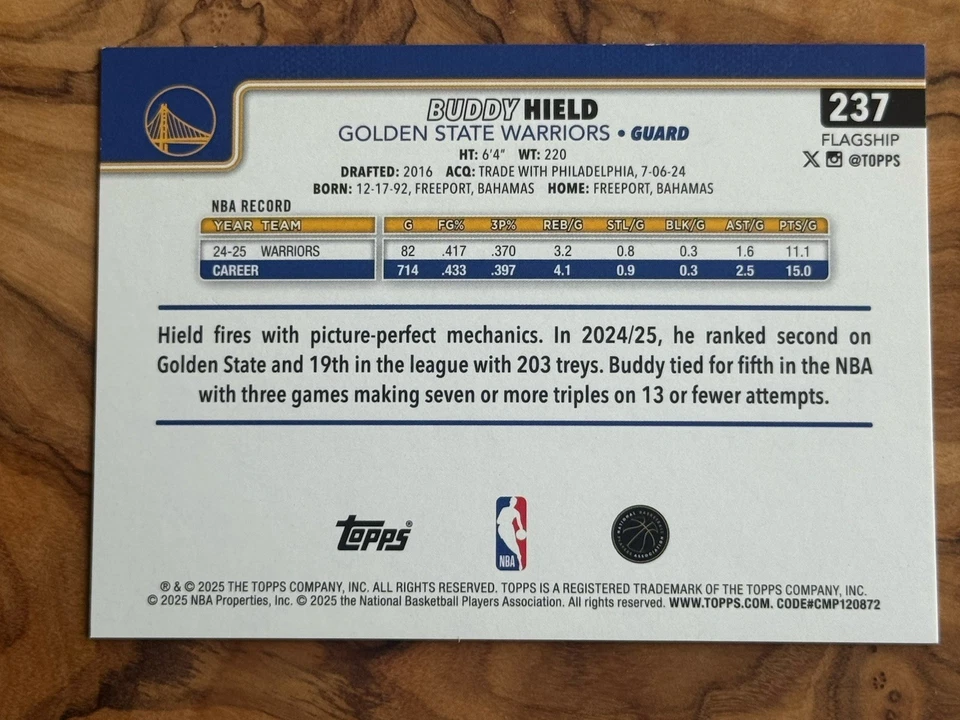 2025-26 Topps NBA Season Tip Off Black Foilboard 1/1 Buddy Hield - One of One! - Image 2 of 4