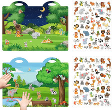 3D Jungle Animals Puffy Sticker Play Set Gifts Sticker Book Zoo Animals Window C