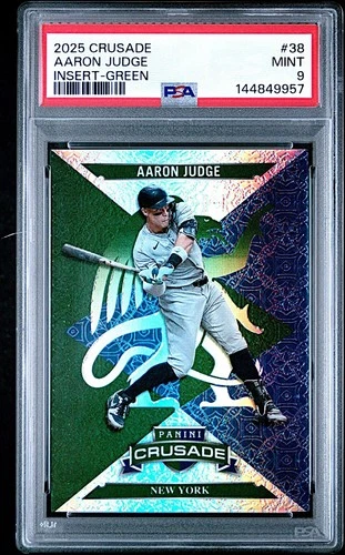 2025 Panini Crusade Aaron Judge Green Parallel CRUSADE Insert #46/249!  PSA 9!