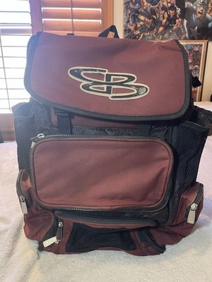 brown leather bat backpack Bag  In Stock stitched proudly across the front Boombah Superpack Bat Bag Backpack
