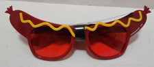 Hot Dog Mustard Weiner Glasses Red One Size Spirit Halloween Costume Cosplay New