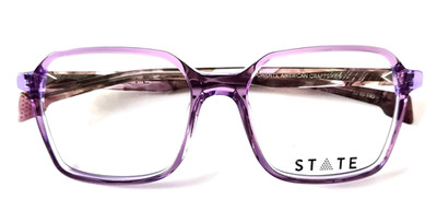 STATE GERMANIA WISTERIA AMETHYST BROWN NEW AUTHENTIC EYEGLASSES FRAMES 52-18-140