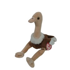 Vintage 1997 Ty Beanie Babies Stretch Ostrich Plush Stuffed Animal with Hang Tag