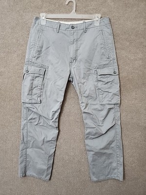 Levis Cargo Pants Mens 34x30(28) Gray Pockets 100% Cotton