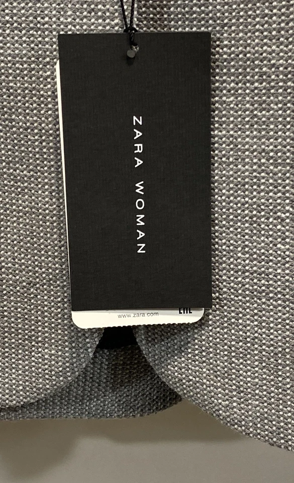 ZARA Women Gray Solid Formal Blazer Medium Polyester Woven Button Lined Fall - Image 3 of 4