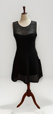 NWT Eliza J. Dress Womens Size XL Black Fit & Flare  Ribbed Knit Sleeveless $128