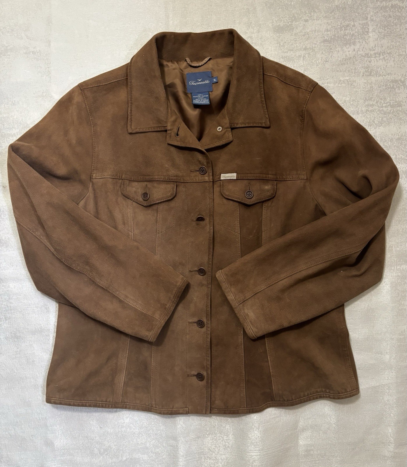 Faconnable Brown Button Front Jacket Pockets Line… - image 9