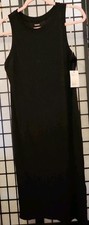 Sonoma Womens Little Black Midi Dress With Side Slits