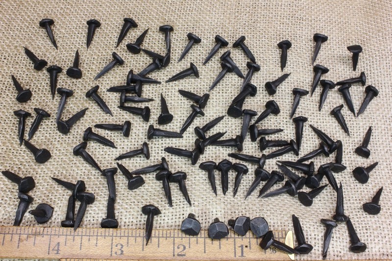 5/8" Rosehead 100 Nails Square Wrought Iron Tacks Vintage Rustic Decorative Look