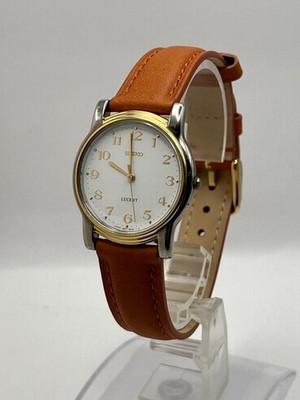 SEIKO LUCENT 5E21-6E00 Quartz Watch 30mm Unisex with Leather Strap