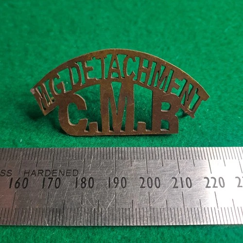 WW1 Canadian Mounted Rifles Machine Gun Detachment Shoulder Title Badge CEF