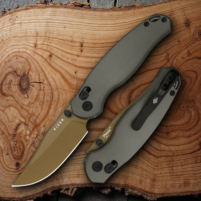 Kizer Cutlery Phoca CC Folding Knife 3'' AEB-L Steel Blade Gray Aluminum Handle