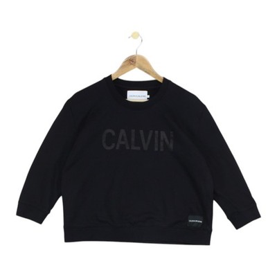 Calvin Klein Sweatshirt Damen Größe L schwarz Spell Out 3/4 Arm