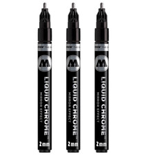 Molotow Liquid Chrome Marker, 2 mm, with Special Ink Mirror Effect. 3 pack. NIB
