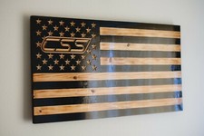 Rustic Wooden American Flag CNC Union; Custom Logo, Military, Family Name, etc.