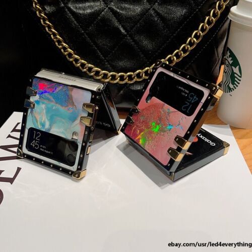 For Samsung Galaxy Z Flip 4 Flip 3 Bling Glitter Marble Shockproof Case - Picture 4 of 16
