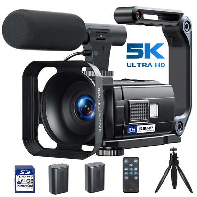 Video Camera Camcorder 5K 56MP Vlogging Camera YouTube WiFi Recorder Touchscreen