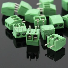 100x 2 Pin 3.5mm 2 way straight pin PCB Universal Screw Terminal Block Connector