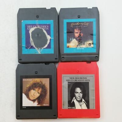 HELEN REDDY GLEN CAMPBELL NEIL DIAMOND BARBRA STREISAND (Lot of 4) 8 Track Tapes