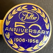 Fuller Brush Company 50th Anniversary 1906-1956 Enameled Brass Tie Clip 25mm