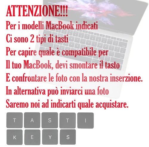 Ap08 key tasti per tastiera italiana apple macbook pro 13 a1502 2013 2014 2015 - Foto 2 di 5