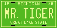 Al Kaline Mr. Tiger Detroit Tigers 1968 License plate