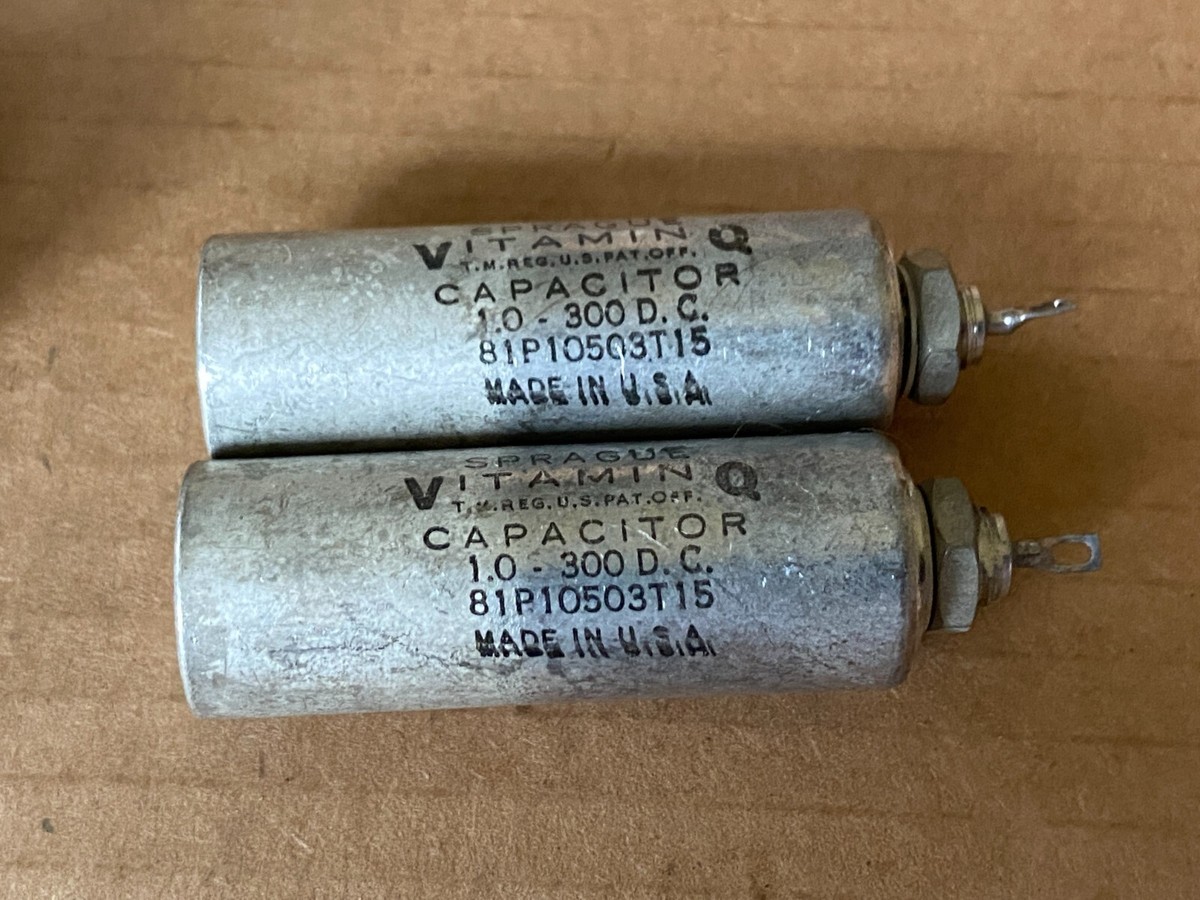 2 NOS Vintage 1.0 uf 300v Sprague Vitamin Q Crossover