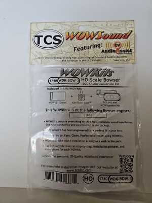 TCS ~ DCC WDK-BOW-3 WOWKit ~ WOWSound Decoder ~ Bowser C-636 ~ 1740