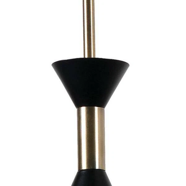 Kenroy Home Arne 1-Light Mini Pendant Matte Black with Antique Brass Finish Foto 3 de 4