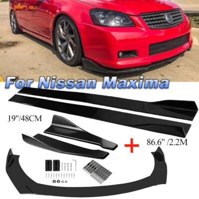 For Nissan Maxima ST 09-15 Front Bumper Lip Spoiler Splitter+Side Skirt+Rear Lip