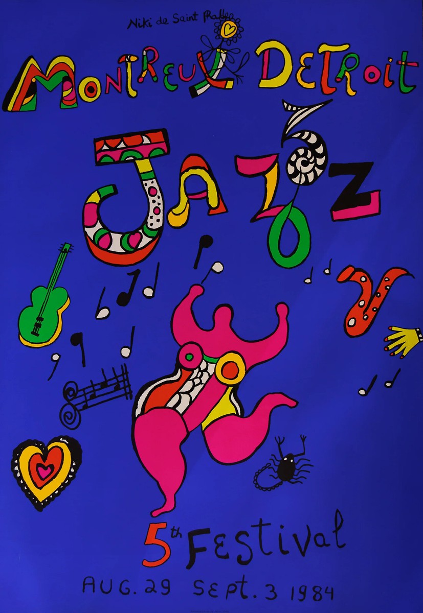 1984 MONTREUX DETROIT JAZZ FESTIVAL ORIGINAL VINTAGE POSTER NIKI