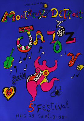 1984 MONTREUX DETROIT JAZZ FESTIVAL ORIGINAL VINTAGE POSTER NIKI