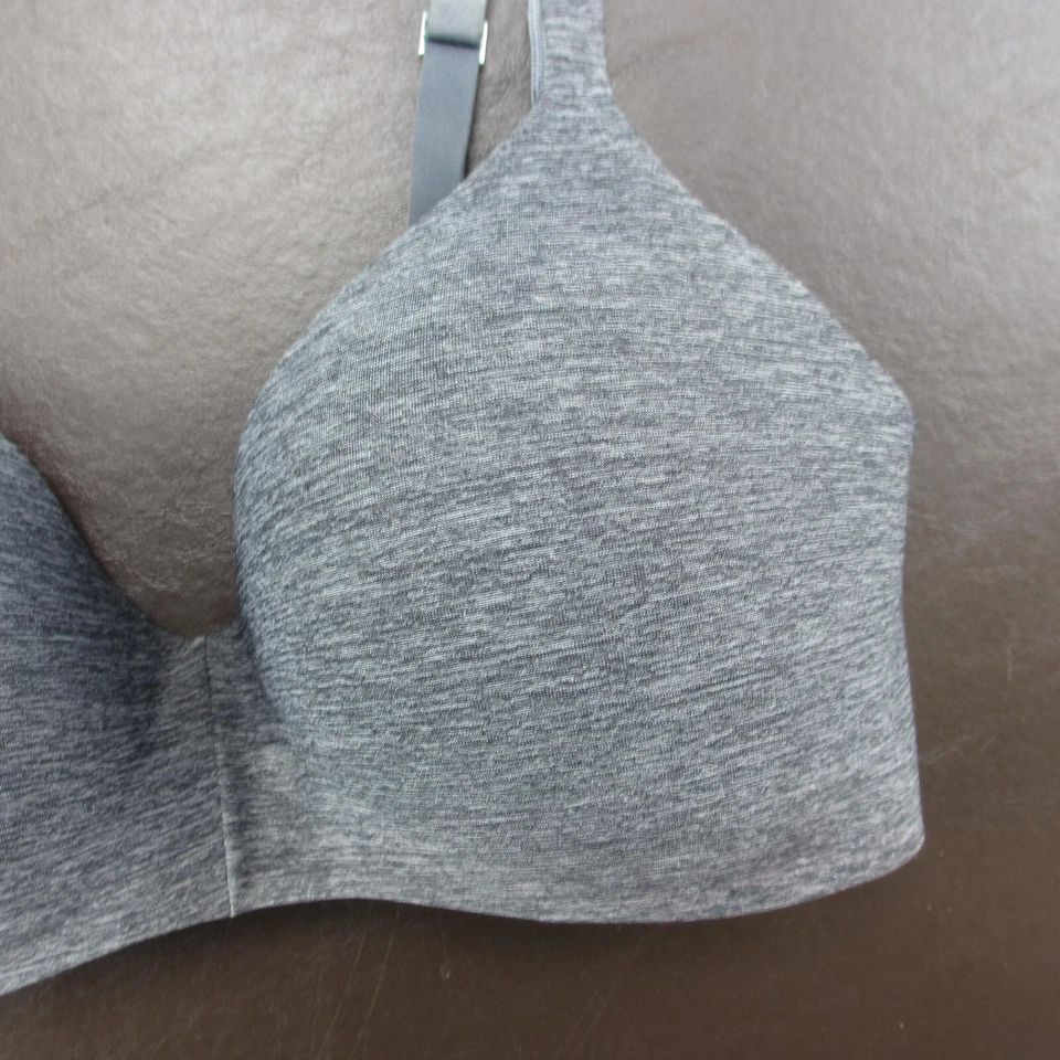 Hanes Bra 34D Dark Gray Padded Wireless Adjustable Clasp Back - Image 4 of 4