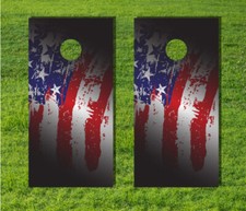 American Flag Distressed Board Game Cornhole Decal Wrap USA Quality Bag Laminate