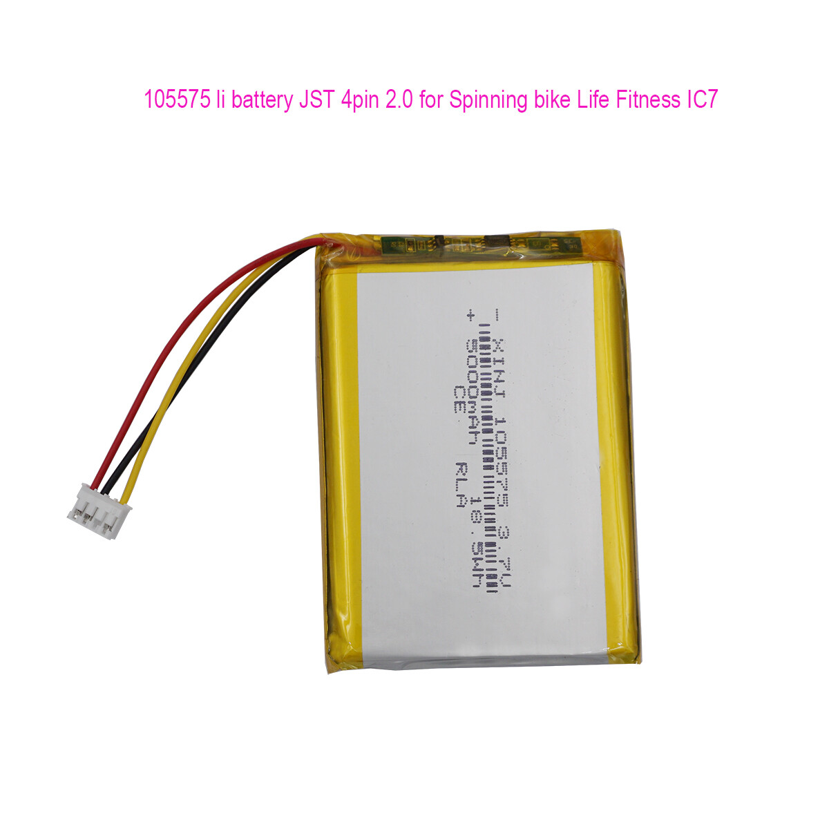 3.7V 5000mAh 18.5Wh Li-polymer Li Battery 105575 JST 4pin 2.0mm