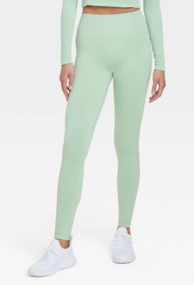 Women's High-Rise Seamless 7/8 Leggings - JoyLab, Jade Green, XS (A)