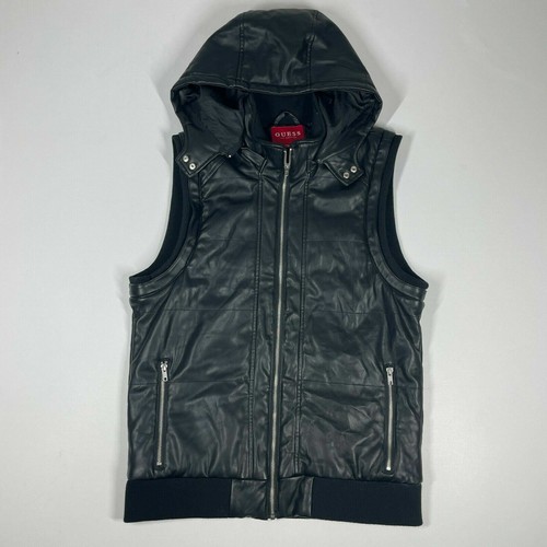 Guess Faux Leather Vest Sleeveless 