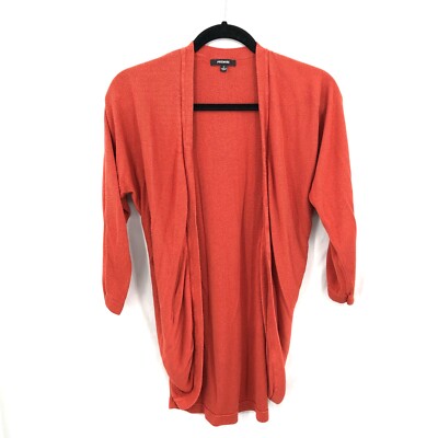 Premise open front 3/4 sleeved cardigan sweater 100% viscose rust - Main Image
