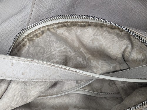 Michael Kors Bag Off White Leather Hobo Slouchy Handbag Hobo Bag Purse - Picture 8 of 10