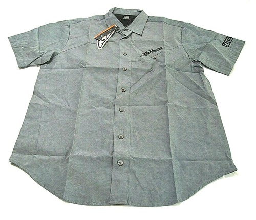 Fly Racing Men's Short Sleeve Button Up Collared Button Pocket Gray ...