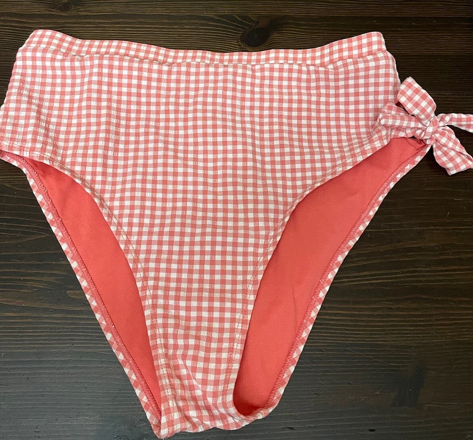 Juego de bikini Juicy Couture coral blanco guinga a cuadros XL y L Foto 2 de 4