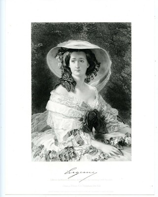 EUGENIE DE MONTIJO, Last Empress of France/Wife of Napoleon III, Engraving 8778