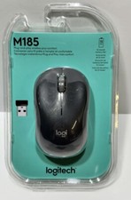 Logitech M185 Wireless Mouse, 2.4GHz w USB Mini Receiver Black NEW Sealed