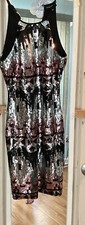My Michelle Black Pink Geometric Sequin Sparkles Sheath Shift Tank Party Dress 7