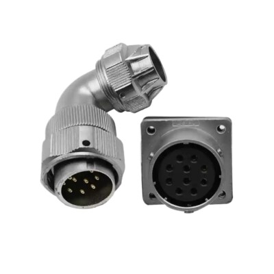 WY32 10B-pin Aviation Waterproof Bent Clamp Fasten Plug Square Flange Socket