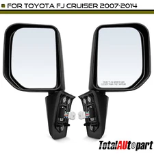 2x Smooth Black Power Mirror for Toyota FJ Cruiser 2007-2014 Driver & Passenger