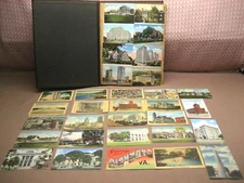 Lot Of 1940's VTG Postcard Central Depot Detroit Mich. Indianapolis Ind. w/Album